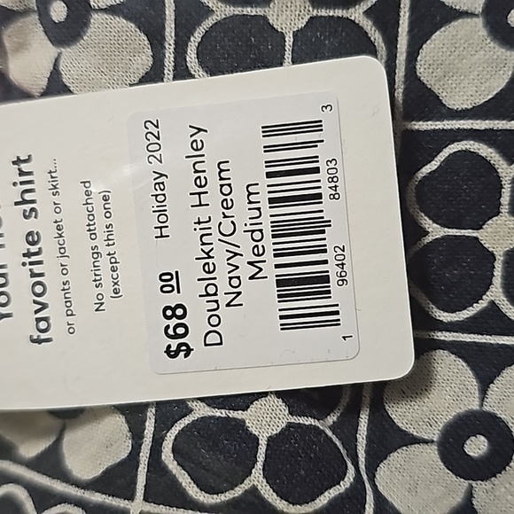 Top only:  Marine layer Double Knit Henley in Navy/Cream.  *Bottoms not included - Picture 6 of 6